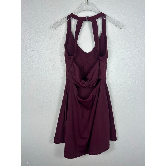 Halara Backless Twisted Cool Touch Active Dress Wine Red Burgundy Holiday Medium - Picture 7 of 8